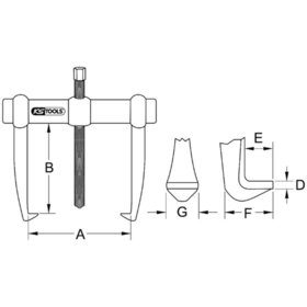 KSTOOLS® - Universal-Abzieher 2-armig mit Ganzstahlhaken, 15-80mm