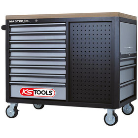 KSTOOLS® - MASTERline Werkstattwagen mit 11 Schubladen + 2 Regalböden schwarz/silber