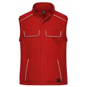 James & Nicholson - Workwear Softshellweste JN883, rot, Größe S