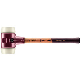 HALDER - SIMPLEX-Schonhammer, Nylon, mit Tempergussgehäuse und hochwertigem Holzstiel | D=80 mm | 3008.080