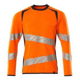 MASCOT® - Sweatshirt ACCELERATE SAFE, hi-vis Orange/Schwarzblau, Größe L-ONE
