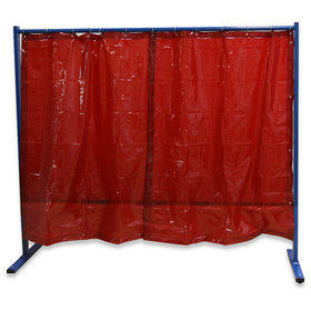 ELMAG - Schweißerschutzwand 1-teilig, Folienvorhang rot, Breite 2,1m, Höhe 1,83m