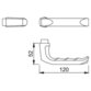 HOPPE® - Zimmertür-Drückerlochteil, VK8, DIN L-R, 113 London 651337, ohne Rosette, ALU