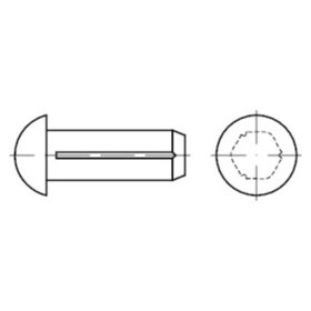 Halbrundkerbnagel ISO 8746 Form A mit Fase Stahl blank ø3 x 12mm