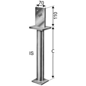 SIMPSON Strong-Tie® - Stützenfuß, mit Schwert, Stahl feuerverzinkt, PIS 70G-B-VE1