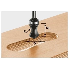 Festool - Griffmuldenfräser Schaft-ø8mm HW R16/NL32