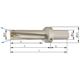 Vollbohrer für Wendeschneidplatten mit Innenkühlung 3xD ø33mm