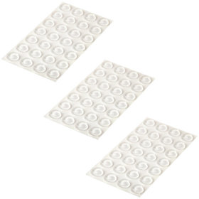 HELPMATE - Gummipuffer transparent 84 Stück rund mittel hoch selbstklebend 12mm x 3,2mm Höhe