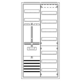 Striebel - Komplettschrank AP 1Z 1stö 2Feld IP31 SS_5p mit Sammelschiene 5p