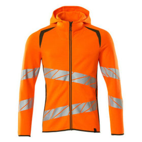 MASCOT® - Kapuzensweatshirt mit Reißverschluss - ACCELERATE SAFE - hi-vis Orange/Moosgrün, Gr. 2XL