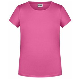 James & Nicholson - Mädchen Basic T-Shirt 8007G, pink, Größe L