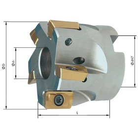 FORMAT - Eckmesserkopf 90° mit Innenkühlung ø40mm Z 4