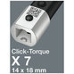 Wera® - Click-Torque X 7 Drehmomentschlüssel für Einsteckwerkzeuge, 10-100N·m,14 x 18mm