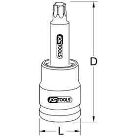 KSTOOLS® - 1" Kraft-Bit-Stecknuss Torx, lang, T100