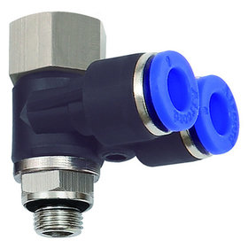 RIEGLER® - Y-Winkelsteckverschraubung »Blaue Serie«, drehbar, M5 I/A