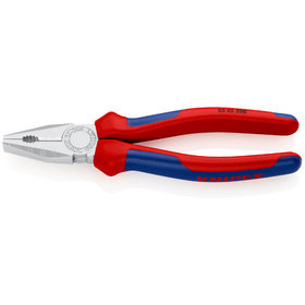 KNIPEX® - Kombizange verchromt, mit Mehrkomponenten-Hüllen 200 mm 0305200