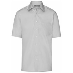 James & Nicholson - Kurzarm Herrenhemd Easy-Care JN607, hellgrau, Größe M