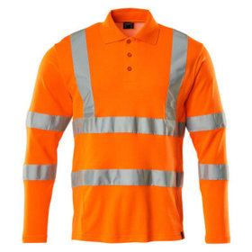 MASCOT® - Polo-Shirt, Langarm SAFE CLASSIC, hi-vis Orange, Größe S