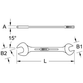 KSTOOLS® - EDELSTAHL Doppel-Maulschlüssel, 6x7mm, abgewinkelt