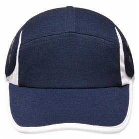 James & Nicholson - 4 Panel Running Cap MB6544, navy-blau/weiß, Einheitsgröße