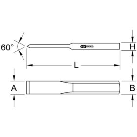 KSTOOLS® - Fugenmeißel, flach oval, 250x60mm