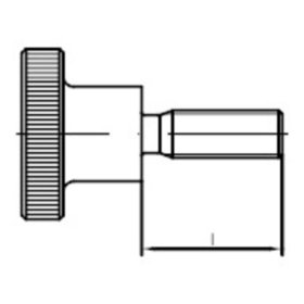 Rändelschraube hohe Form DIN 464 Edelstahl A1 rostfrei M3 x 16mm