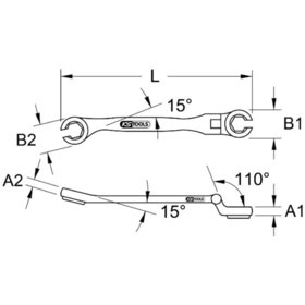 KSTOOLS® - CHROMEplus Offener Doppel-Ringschlüssel mit Gelenk, 11mm
