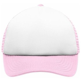 James & Nicholson - 5 Panel Kinder Mesh Cap MB071, weiß/pink, Einheitsgröße