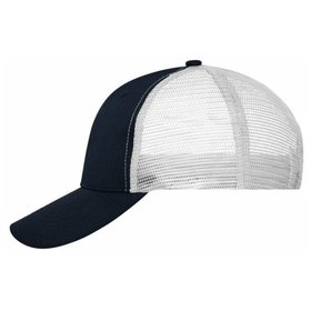 James & Nicholson - Polycotton Mesh Cap MB6239, navy-blau/weiß, Einheitsgröße