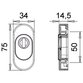 edi - Schutzrosette Ares 0815,oval,14,5mm,ZA/PZ,ER matt