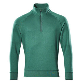 MASCOT® - Sweatshirt mit kurzem Reißverschluss CROSSOVER, Grün, Größe S