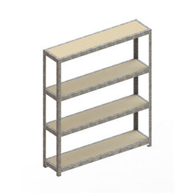 META® - SPEED - RACK Regal 1970 x 1700 x 400mm verzinkt kpl. mit 4 Fachebenen mit Spanplatten