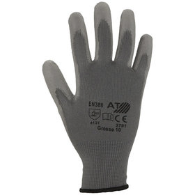 ASATEX® - Feinstrick-Handschuh mit PU-Beschichtung, grau, Größe 10