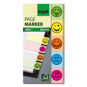 sigel® - Haftmarker Design Smile HN502 50x100mm sortiert 5er-Pack