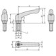 KIPP - KLEMMHEBEL GR.2 M08X15, ZINK SCHWARZ RAL9005 SEIDENMATT, KOMP:EDELSTAHL BLANK