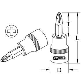 KSTOOLS® - 1/4" Bit-Stecknuss, PH4