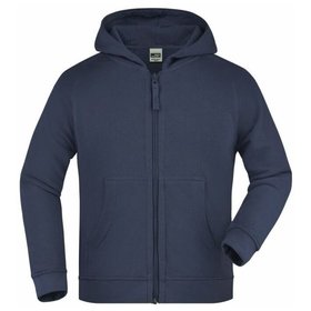 James & Nicholson - Kinder Kapuzenjacke French Terry JN059K, navy-blau, Größe XXL