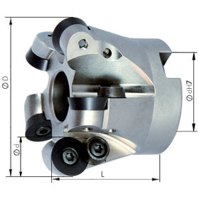 FORMAT - Aufsteckfräser mit Innenkühlung ø66x27mm Z6 für RD