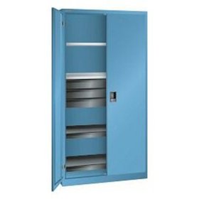 LISTA - Flügeltürschrank 5012, H1950xB1000xT580mm, blau, 3 Schubladen