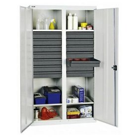 stumpf® - Werkzeug- u. Materialschrank Professional 3000, mit 14 Schubladen, 4 Wannenböden, grau, B 1000 mm