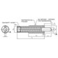 HALDER - Federndes Druckstück, lange Ausführung/Hülse aus Automatenstahl, Standard-Federkraft, mit Gewindesicherung | d1=M10 / l1=35 mm / Hub=8 mm | 22070.0408