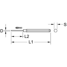 KSTOOLS® - Durchtreiber, 8-kant, Ø 6mm