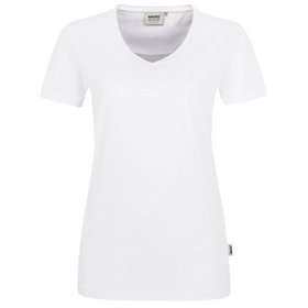 HAKRO - Damen V-Shirt Mikralinar® 181, weiß, Größe XL