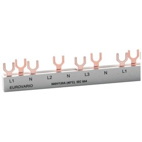 Doepke - Phasenschiene 3+N 17,5mm Eurovario 212mm 10mm² 120A Gabel isoliert EV-S G 3.1+N