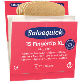 CEDERROTH - Salvequick Nachfüllpack 6x 15 Pflaster Fingerspitzen extra groß, 87 x 56mm