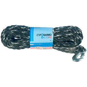 PÖSAMO - PP-Seil schwarz/weiß 14mm x 10m mit Haken