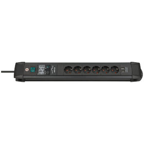 brennenstuhl® - Premium-Line Steckdosenleiste 6-fach mit Schalter und Überspannungsschutz (3m Kabel, 2-fach USB 3,1 A) schwarz