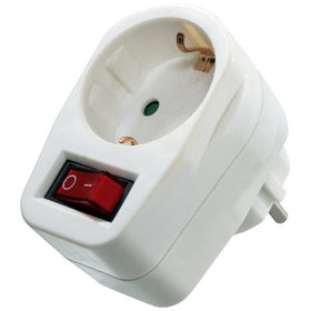 as® Schwabe - Schutzkontaktsteckdose 230V m. Schalter mit Kontrolleuchte