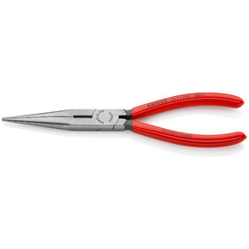 KNIPEX® - Flachrundzange mit Schneide (Storchschnabelzange) schwarz atramentiert, mit Kunststoff überzogen 200 mm 2611200