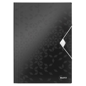 LEITZ® - Eckspannermappe Wow, A4, schwarz, 3-D-Struktur, PP, 45990095, f. ca. 150 B